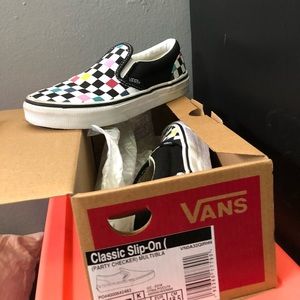 vans party checkered slip on